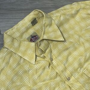 BARN FLY Men's Western long sleeve button up shirt sz Large White/Yellow‎ Cowboy